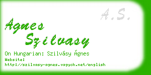 agnes szilvasy business card