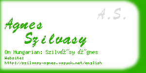 agnes szilvasy business card